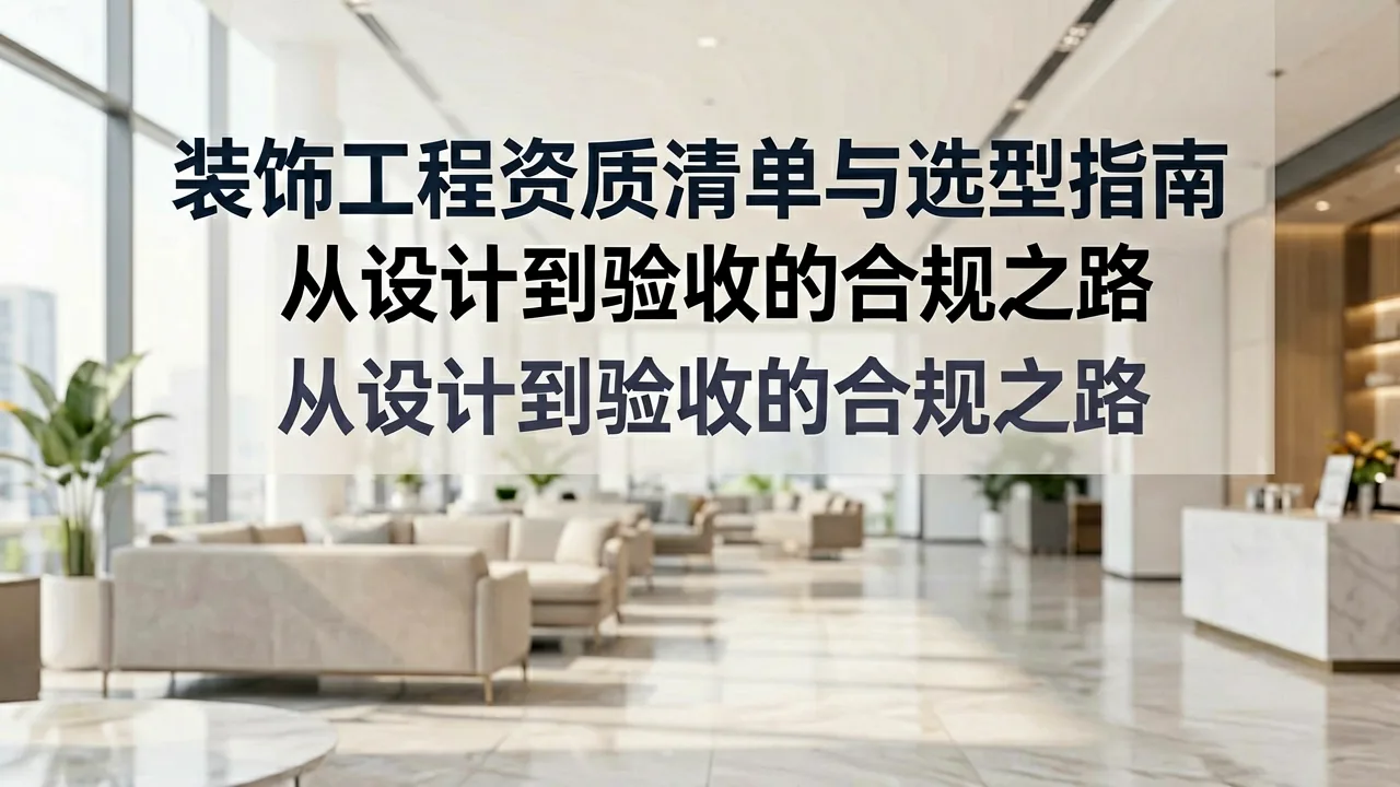 装饰工程资质清单与选型指南:从设计到验收的合规之路